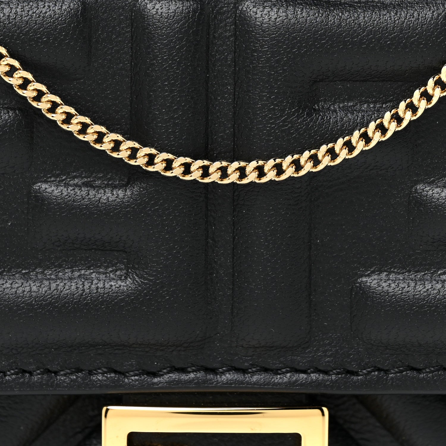 Fendi Nappa Matisse FF Embossed Nano Baguette Charm Black 7 of 12