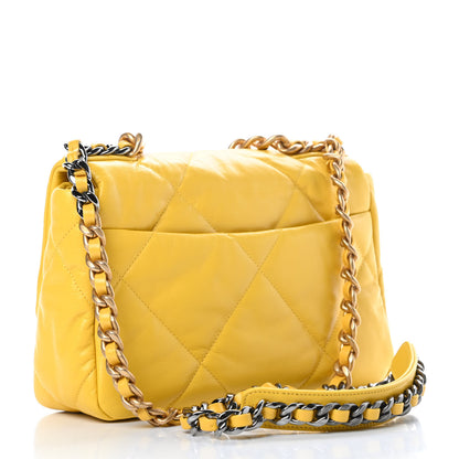 Chanel Lambskin Quilted Medium Chanel 19 Flap Yellow 3 of 12