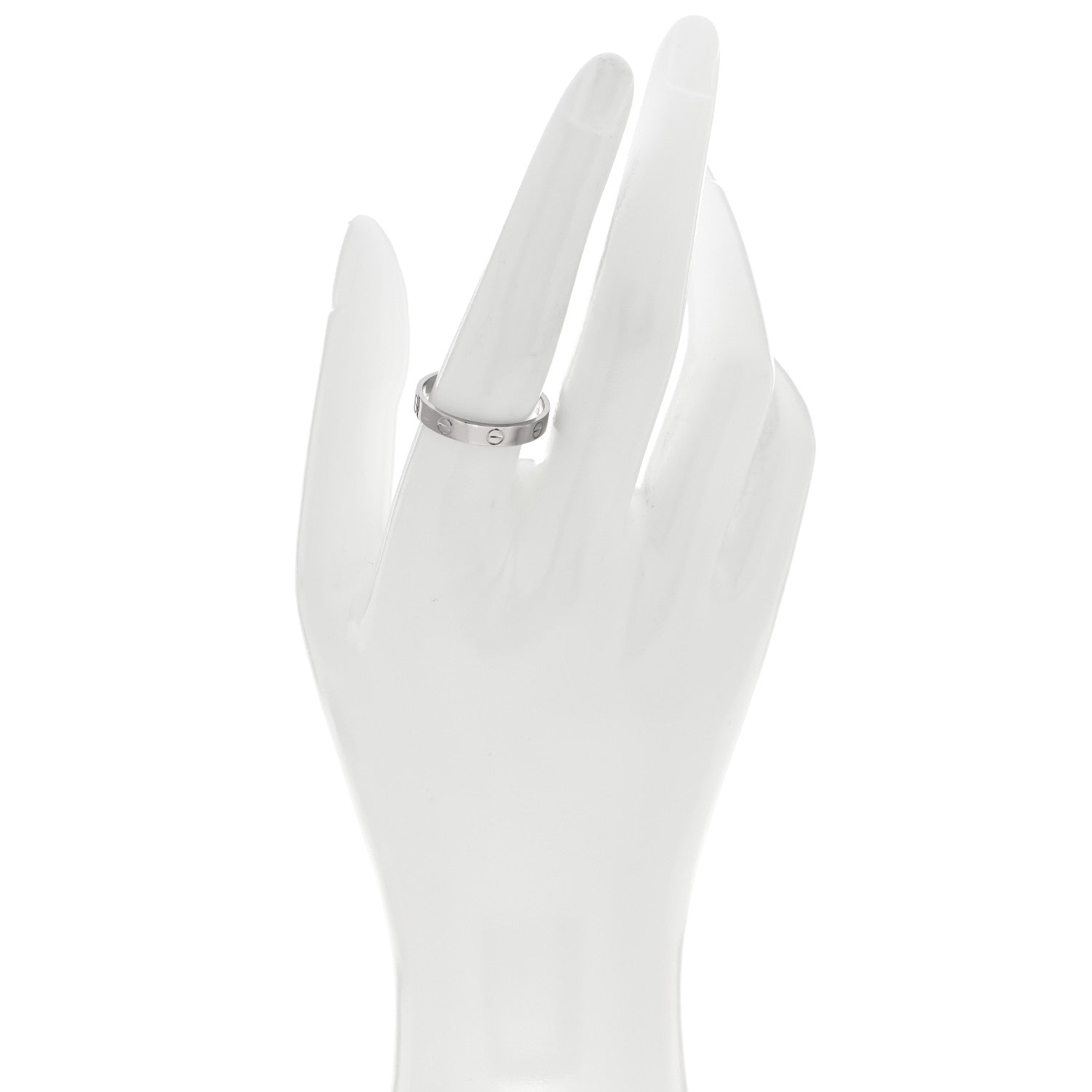 Cartier 18K White Gold 3.5mm LOVE Wedding Band Ring 60 9.25 2 of 4