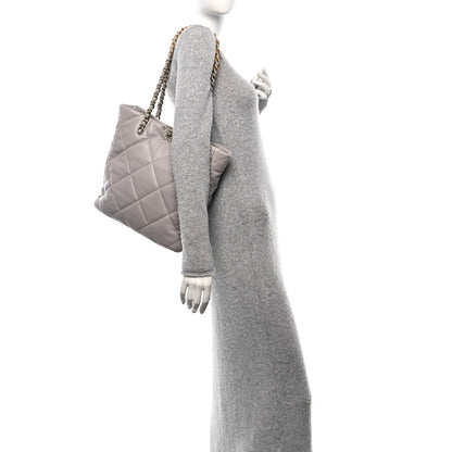 Chanel Lambskin Quilted Chanel 19 Shopping Bag Grey 2 of 10