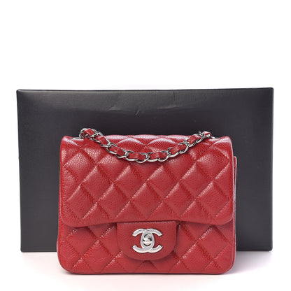 Chanel Caviar Quilted Mini Square Flap Red 10 of 10