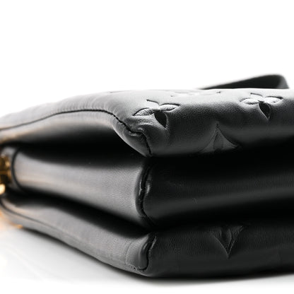 Louis Vuitton Lambskin Embossed Monogram Coussin MM Black 8 of 10