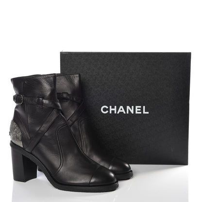 Chanel Lambskin CC Buckle Short Boots 41 Black 11 of 11