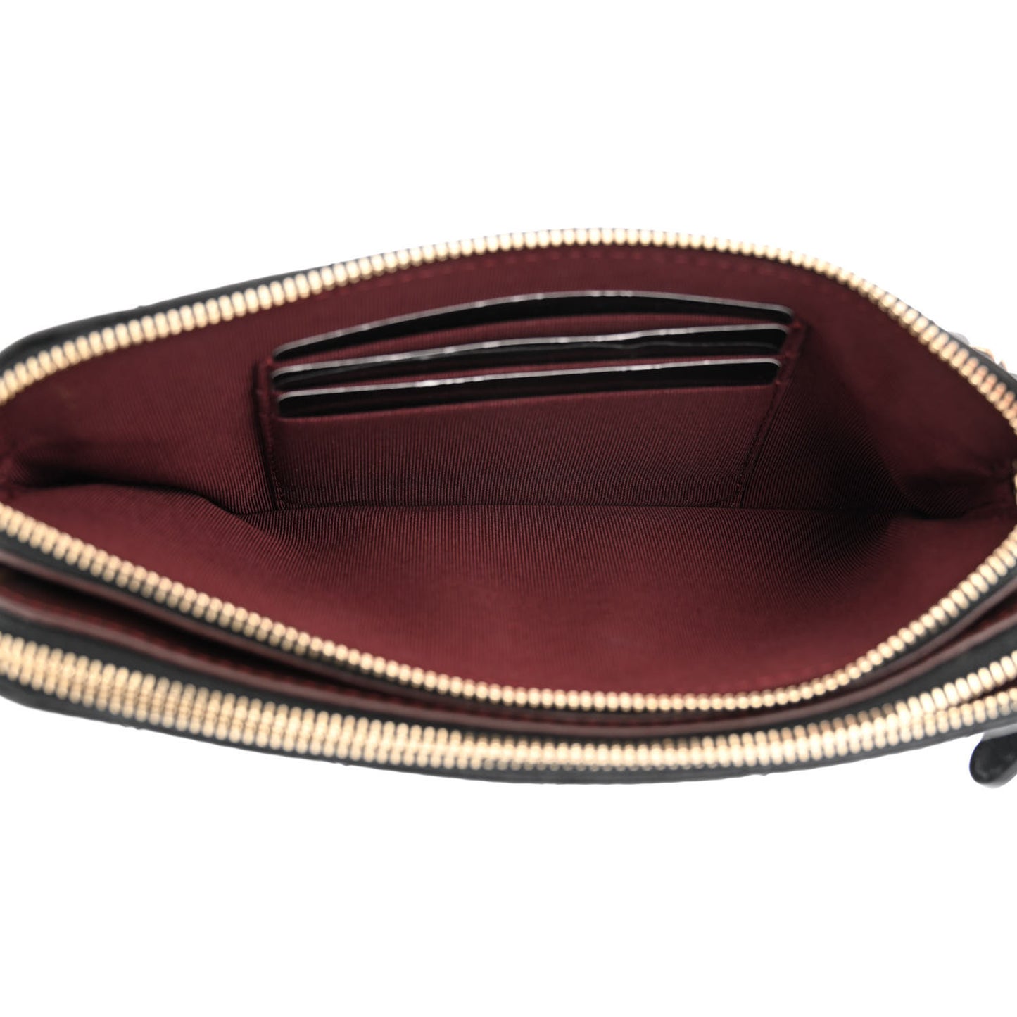Lambskin Quilted Small Clutch With Chain Black