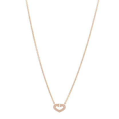Cartier 18K Pink Gold Diamond Hearts And Symbols Pendant Necklace 1 of 4