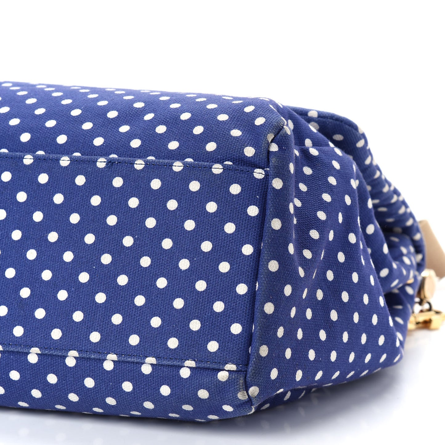 Canvas Polka Dot Miss Sicily Satchel Blue