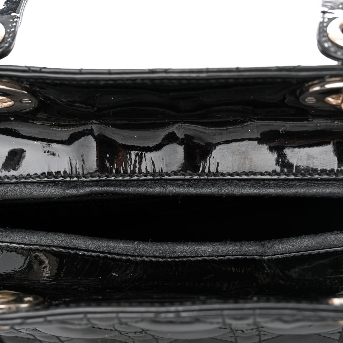 Patent Cannage Large Lady Dior Black