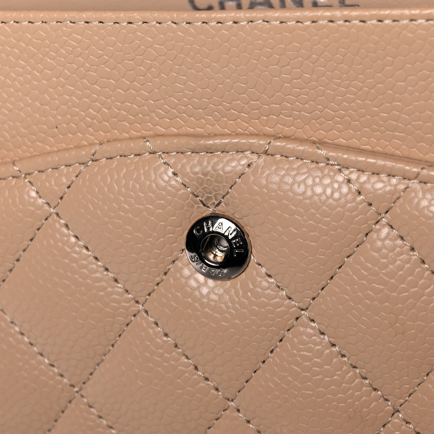Chanel Caviar Quilted Medium Double Flap Light Beige 15 of 15