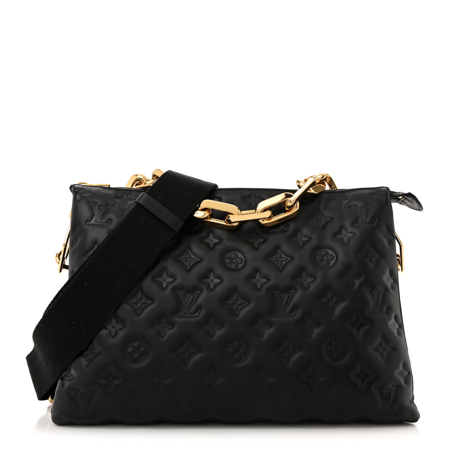Louis Vuitton Lambskin Embossed Monogram Coussin MM Black 1 of 11