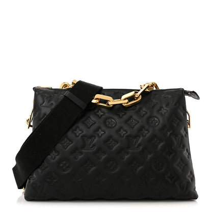 Louis Vuitton Lambskin Embossed Monogram Coussin MM Black 1 of 11