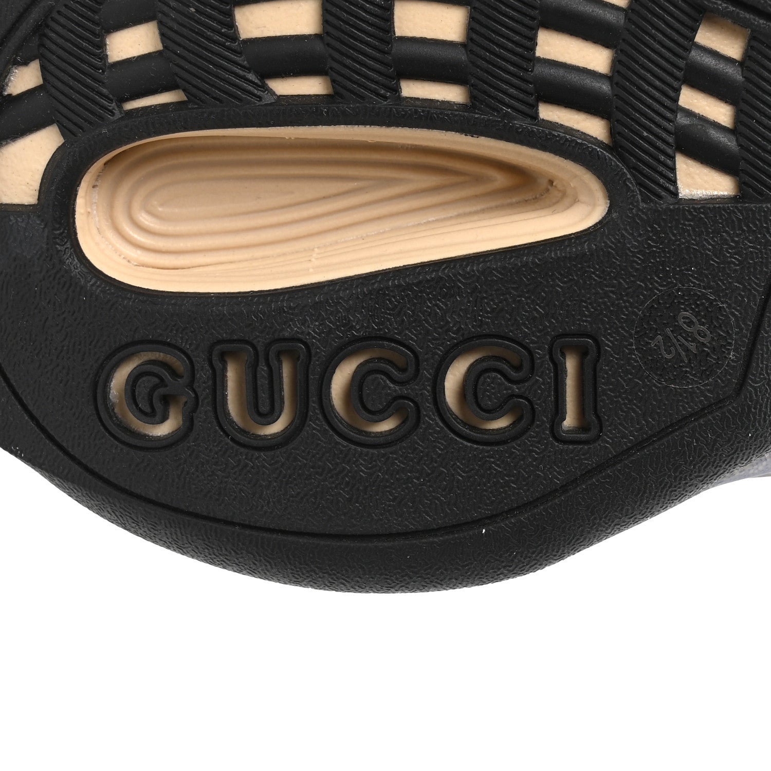 Gucci Ultralight Plume Calfskin Monogram Printed Mens Gucci Run Sneakers 8.5 Beige Blue 7 of 10