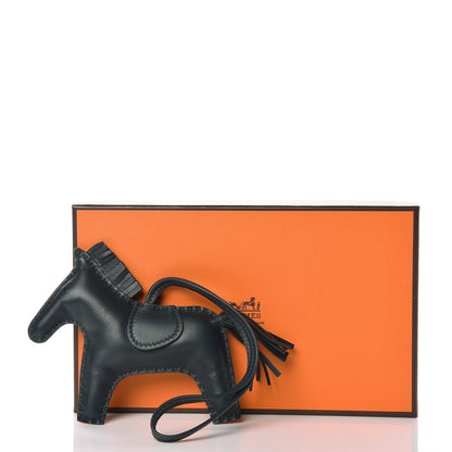 Hermes Milo Lambskin Grigri Rodeo Horse Bag Charm MM Vert Cypress 5 of 5