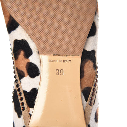 Valentino Garavani Pony Hair Leopard Print Crystal Flats 39 9 of 11