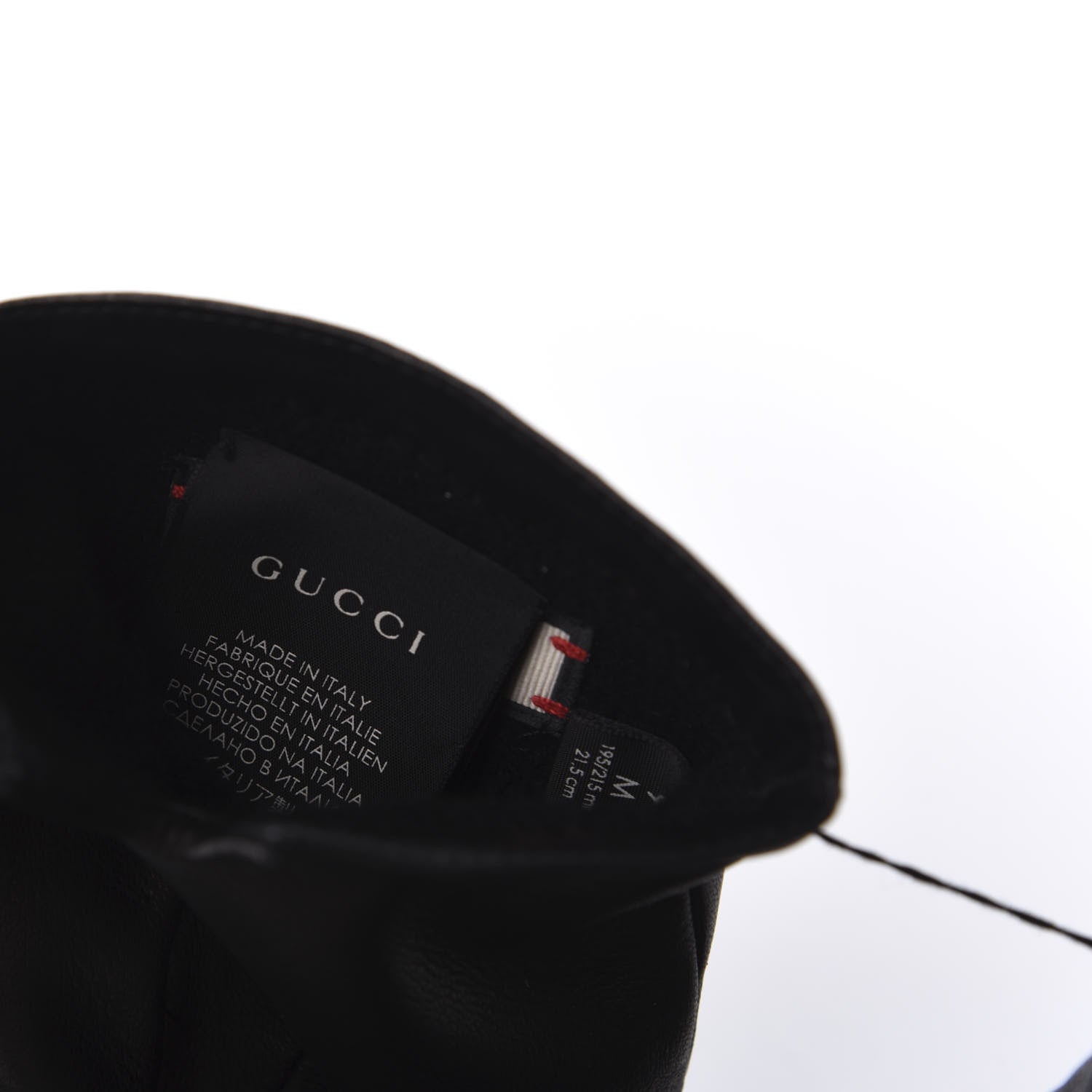 Gucci Nappa Cashmere Snake Embossed Gloves M Black 3 of 5