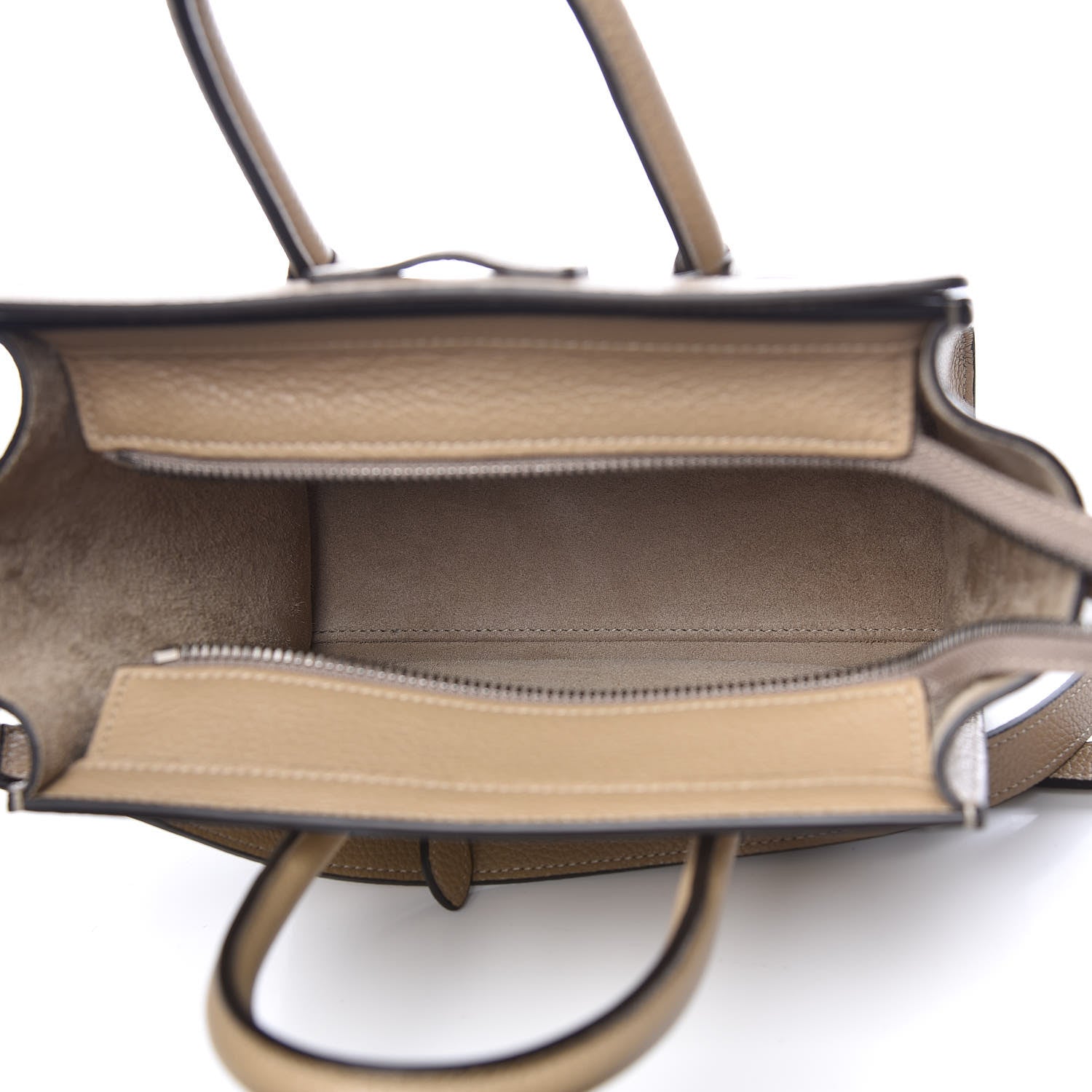 Celine Drummed Calfskin Nano Luggage Dune 5 of 10