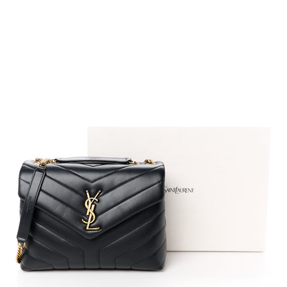 Saint Laurent Calfskin Y Quilted Monogram Small Loulou Chain Satchel Black 12 of 12
