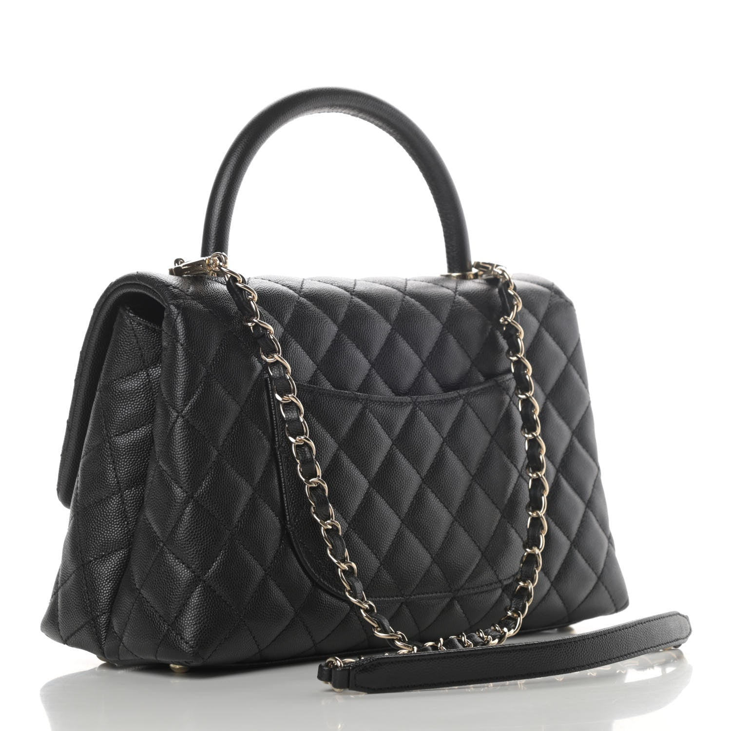 Chanel Caviar Quilted Medium Coco Handle Flap Black 2 of 5