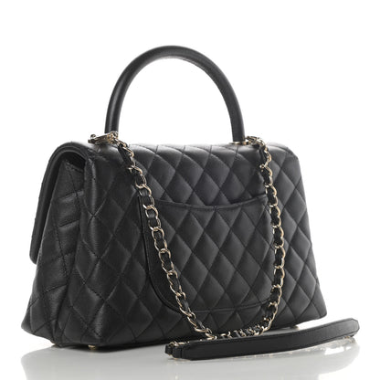 Chanel Caviar Quilted Medium Coco Handle Flap Black 2 of 5