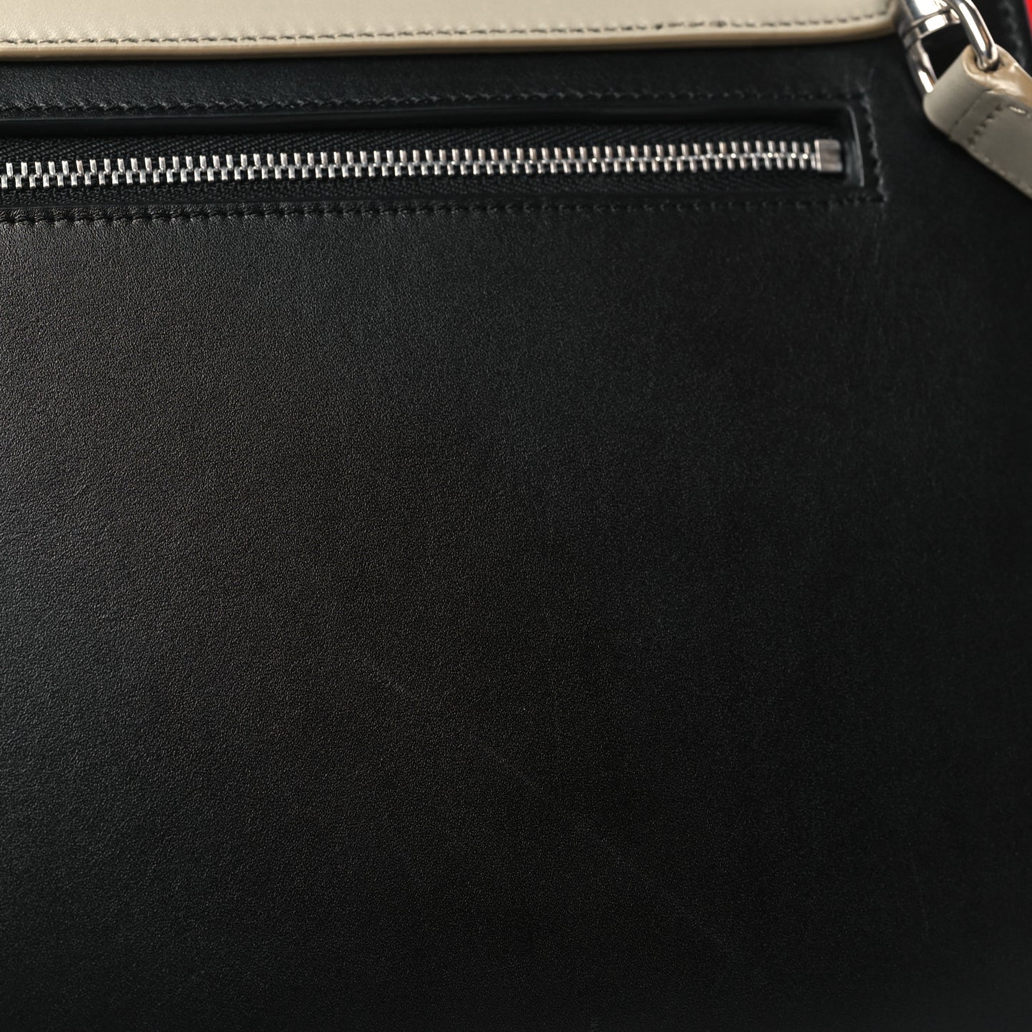 Smooth Calfskin Medium Tri-Color Trapeze Taupe