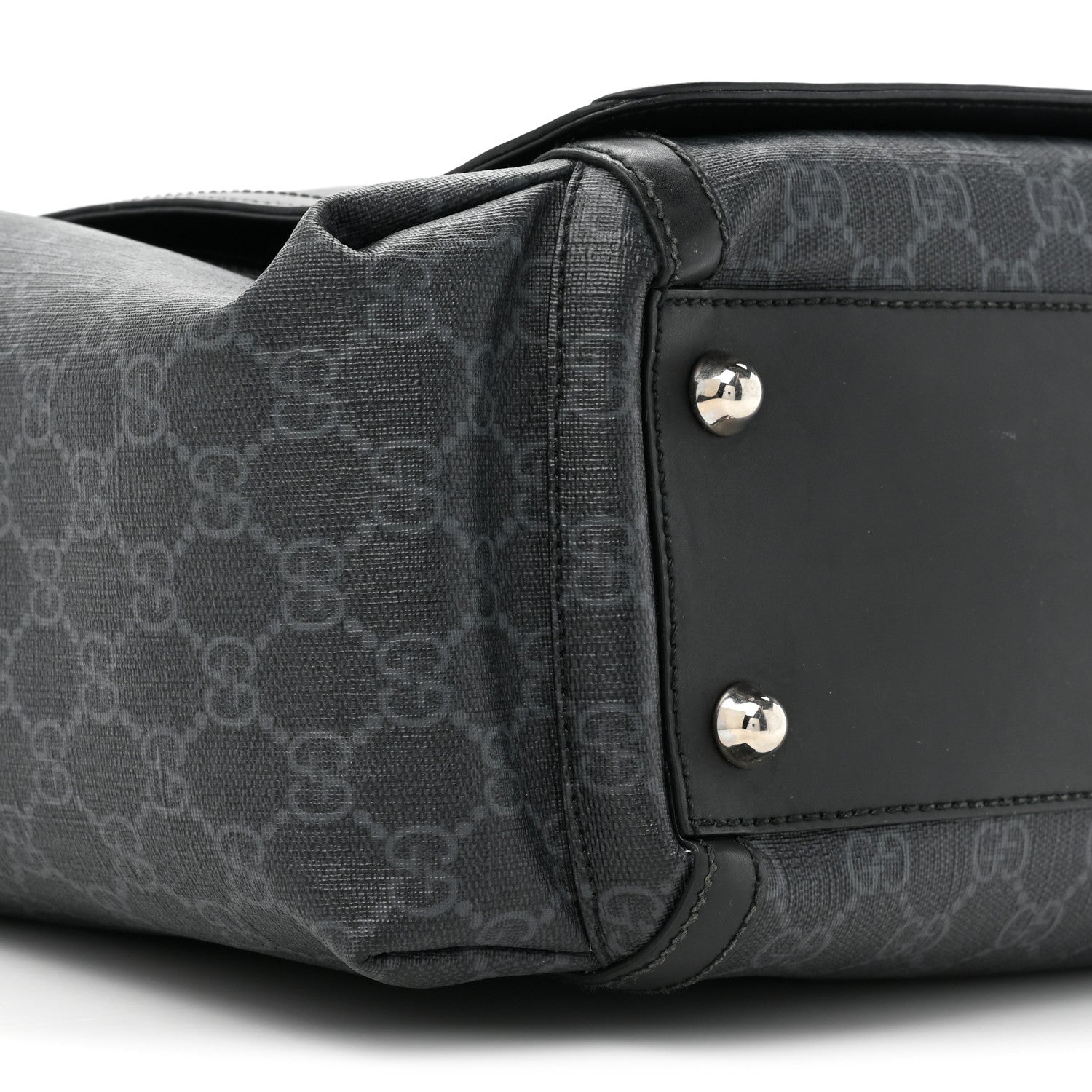 Gucci GG Supreme Monogram Web Messenger Diaper Bag Black Grey 10 of 26