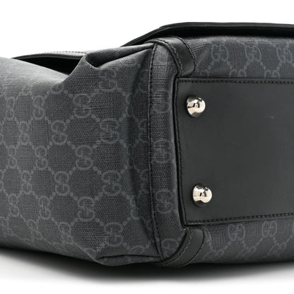 Gucci GG Supreme Monogram Web Messenger Diaper Bag Black Grey 10 of 26