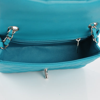 Chanel Lambskin Quilted Mini Rectangular Flap Turquoise 8 of 8