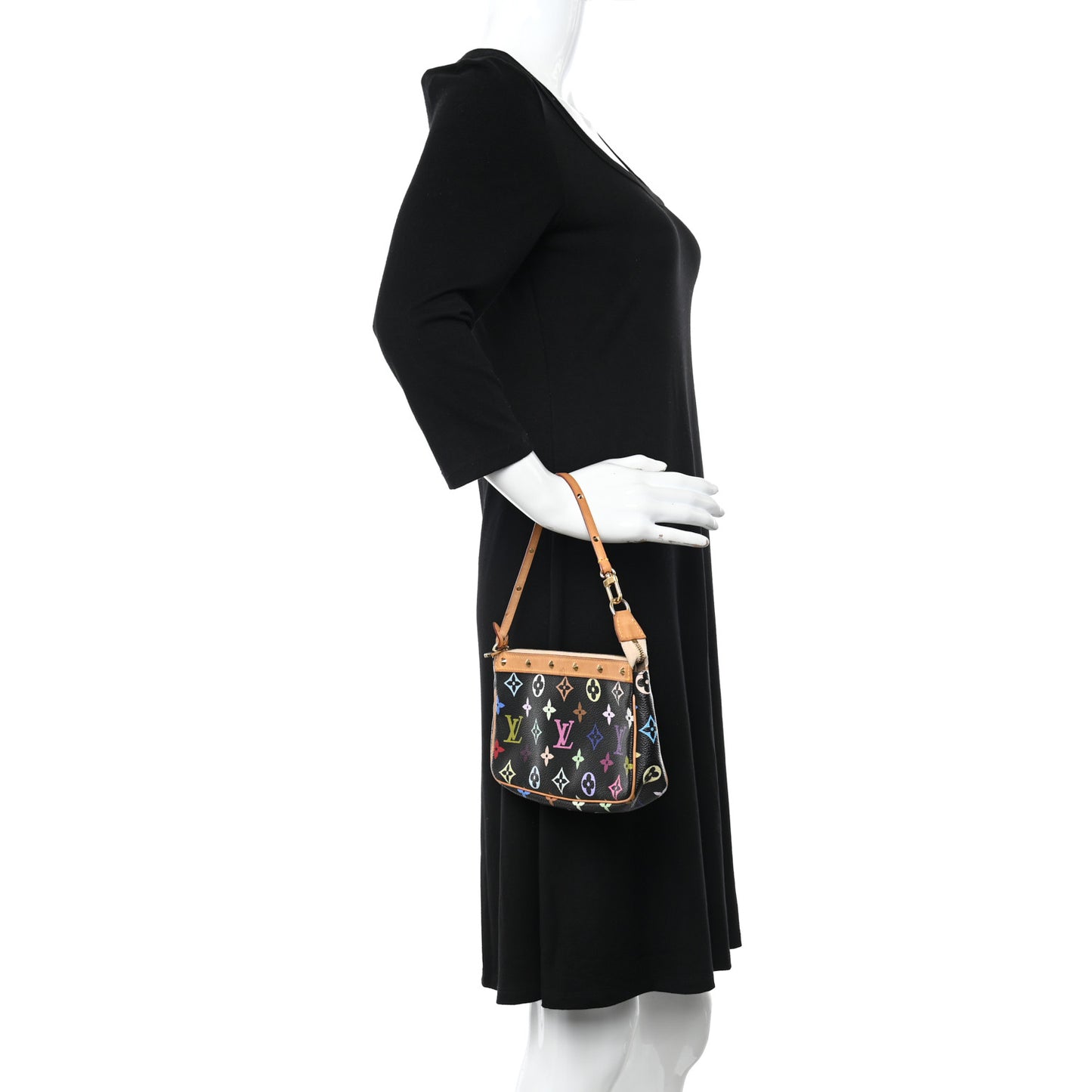 Monogram Multicolor Pochette Accessories Black