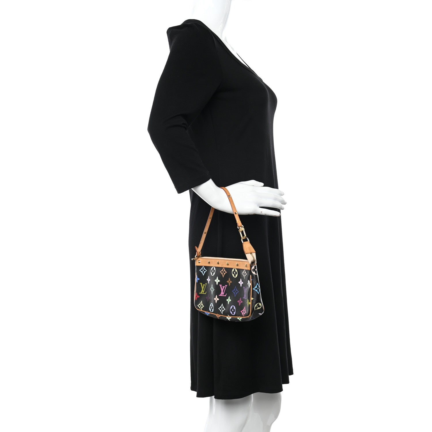 Louis Vuitton Monogram Multicolor Pochette Accessories Black 2 of 11