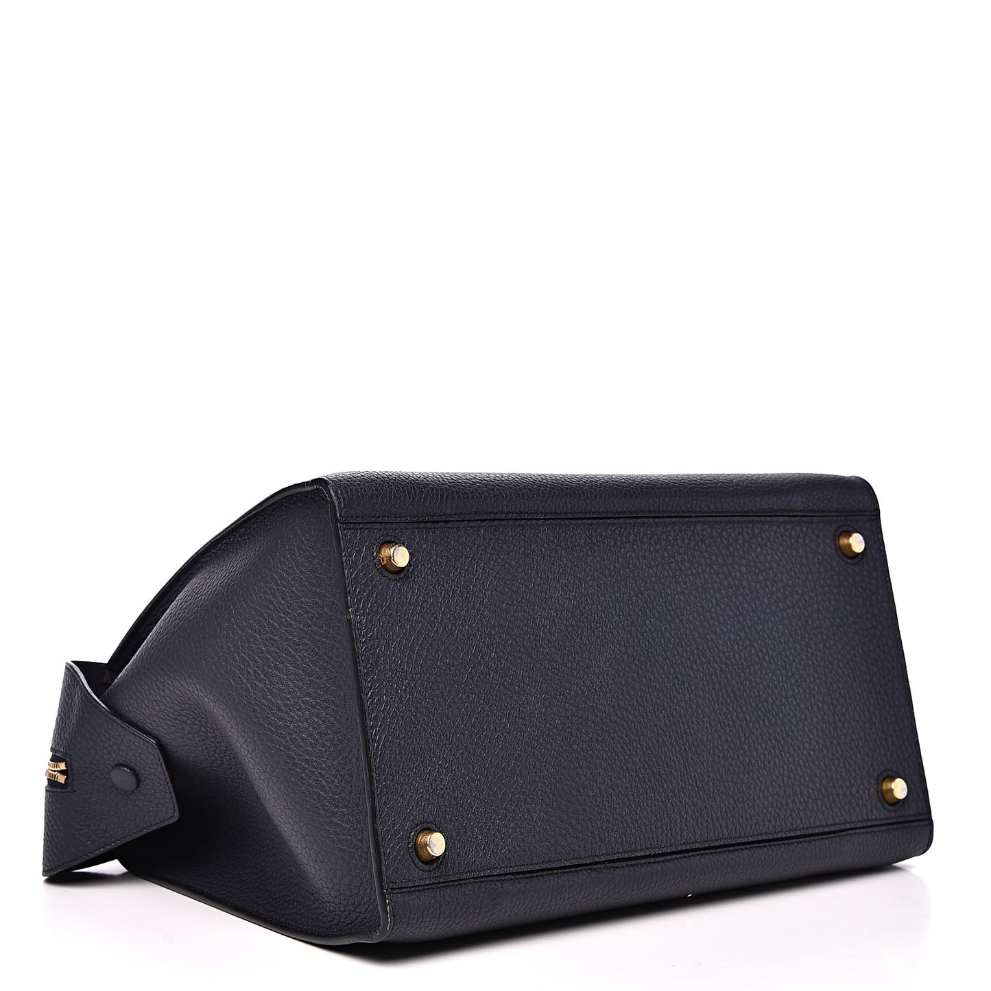 Bullhide Calfskin Medium Ring Bag Navy Blue