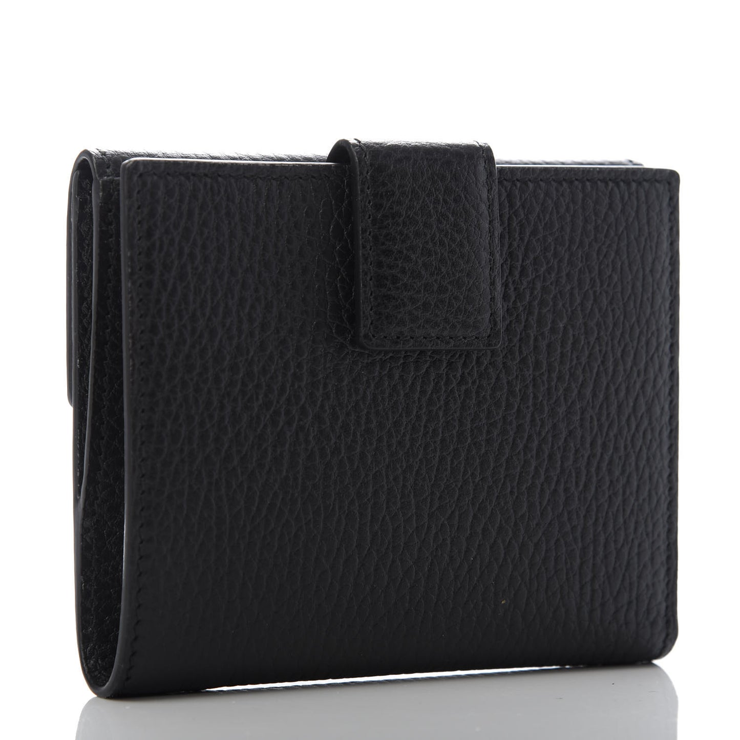 Dollar Calfskin Interlocking G French Wallet Black
