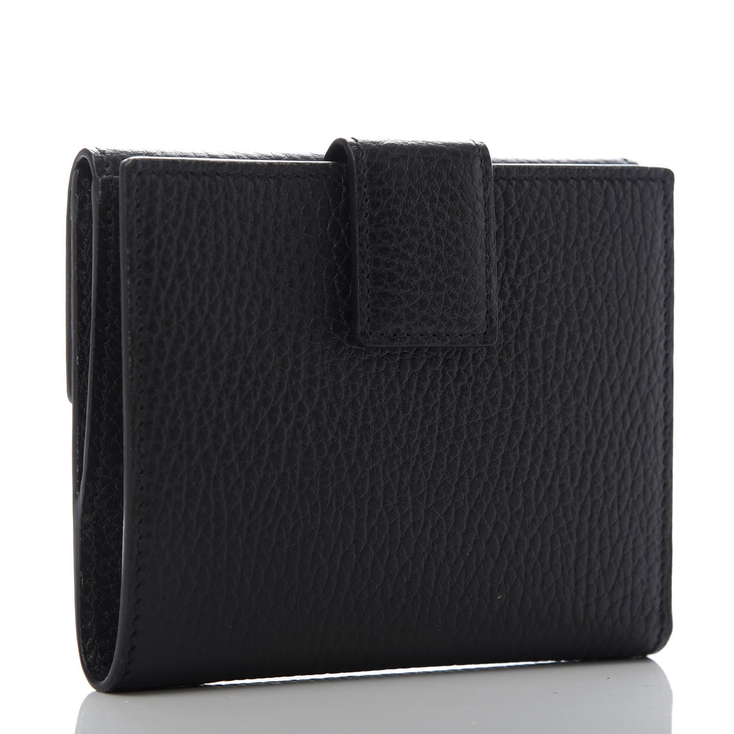 Gucci Dollar Calfskin Interlocking G French Wallet Black 3 of 7
