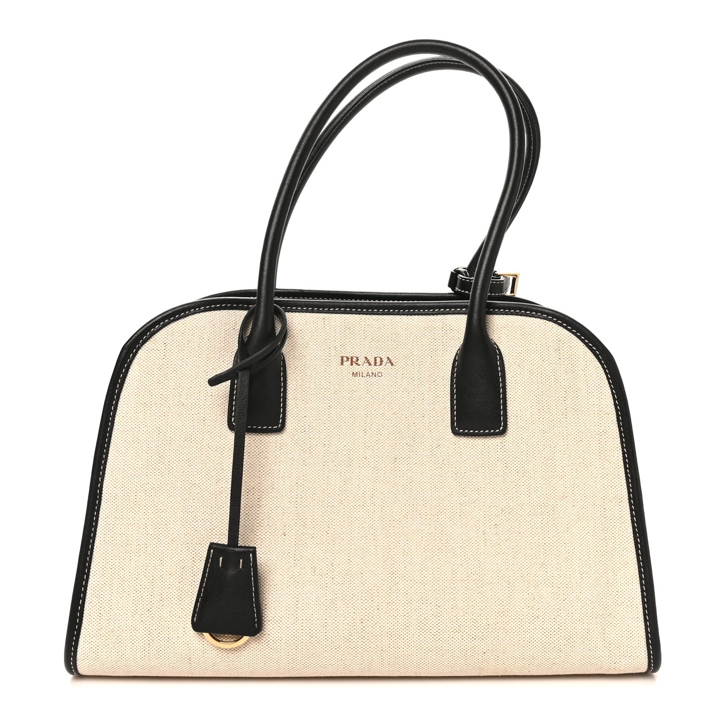 Linen Shopping Tote Natural Black