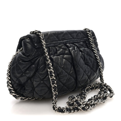 Chanel Washed Lambskin Quilted Medium Chain Around Messenger Black 3 of 10