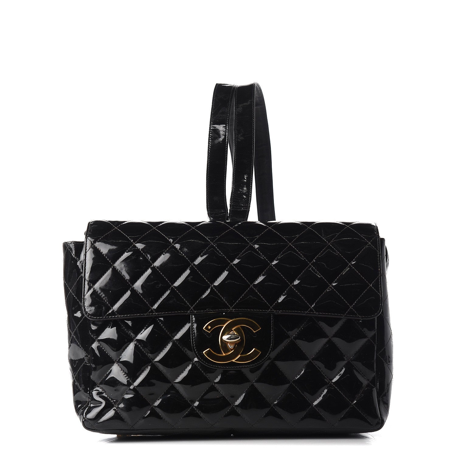 Chanel Patent Quilted Backpack Black 1 of 8