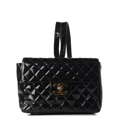 Chanel Patent Quilted Backpack Black 1 of 8