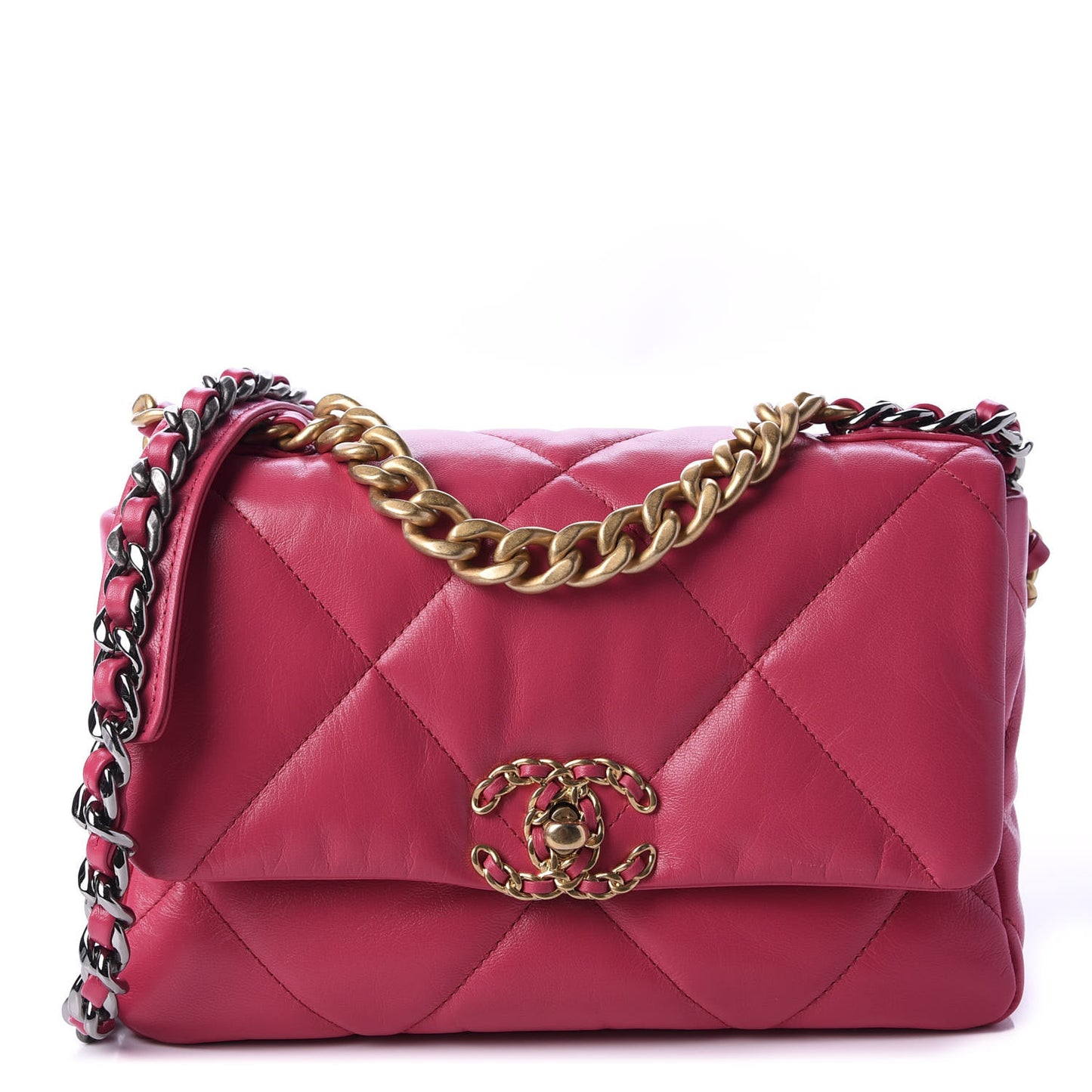 Goatskin Quilted Medium 19 Flap Pink
