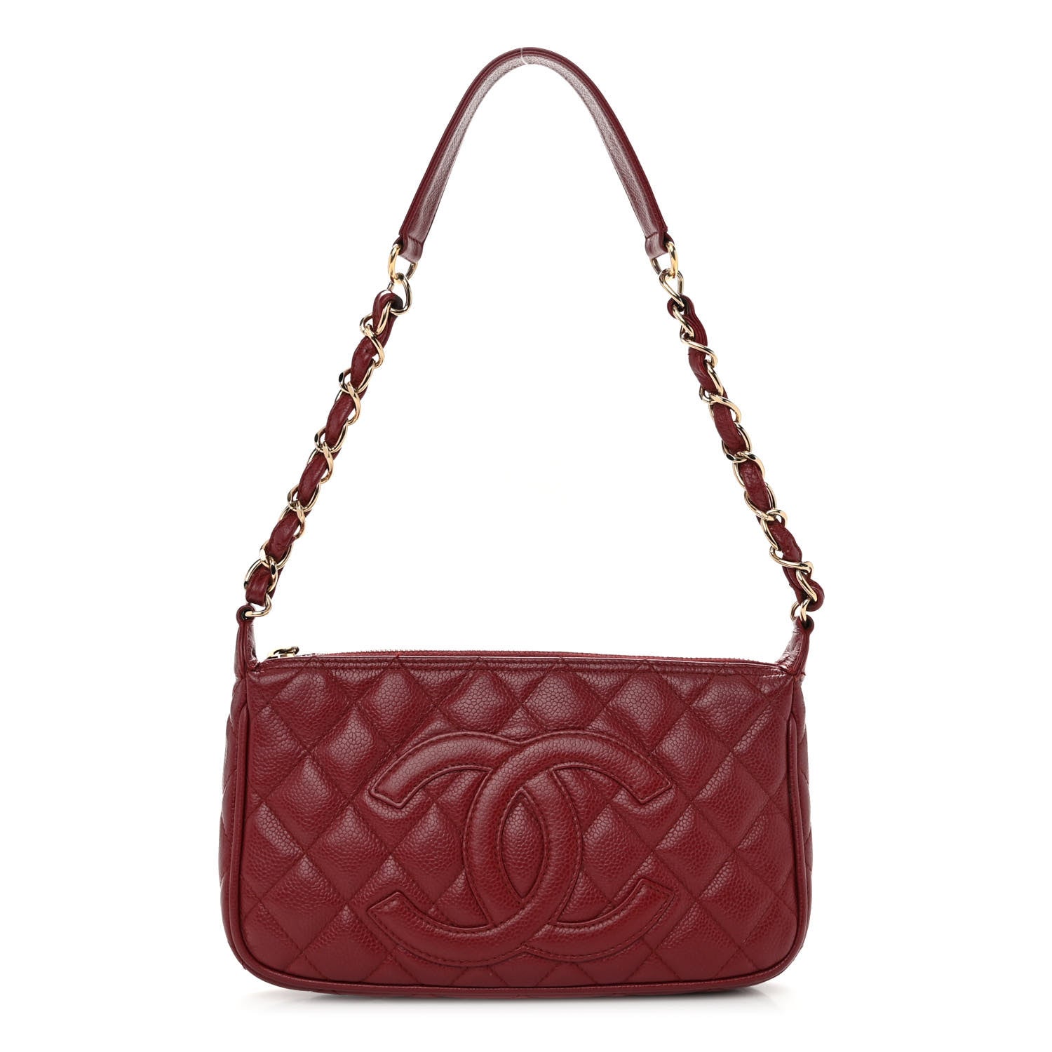Chanel Caviar Quilted Timeless CC Shoulder Bag Red 1 of 13