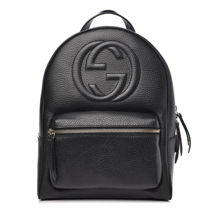 Gucci Pebbled Calfskin Soho Chain Backpack Black 1 of 7