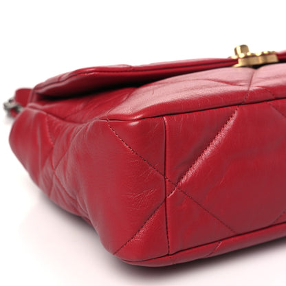Chanel Goatskin Quilted Large Chanel 19 Flap Red 9 of 10