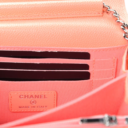 Chanel Caviar Quilted Mini Wallet On Chain WOC Coral 8 of 10