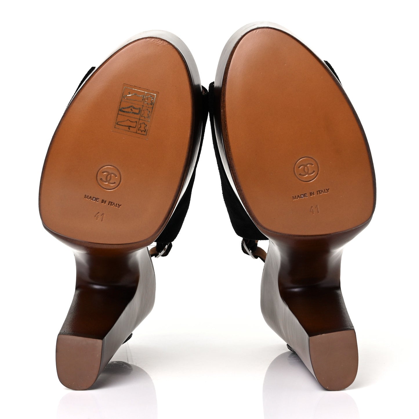 Suede CC Wood Clogs 41 Brown Black