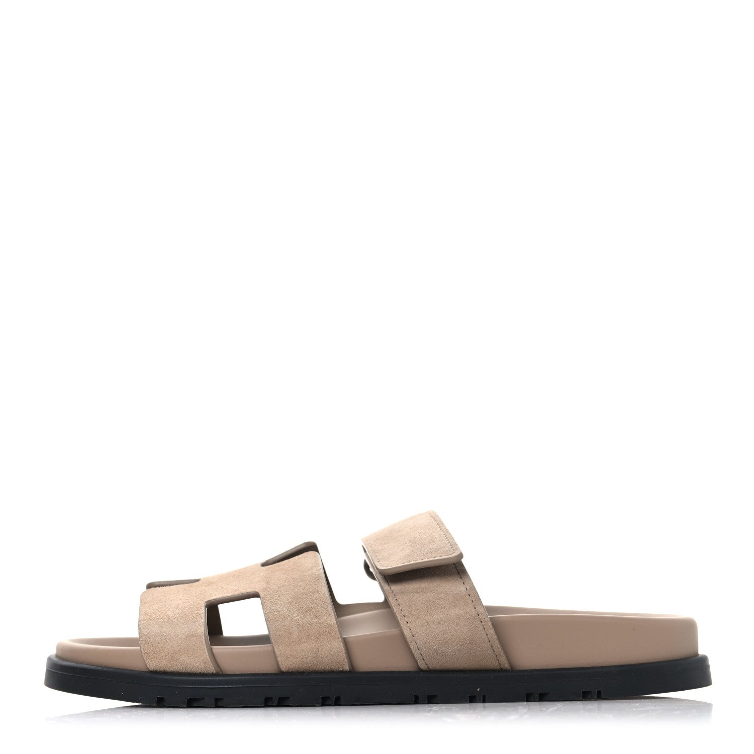 Hermes Suede Goatskin Womens Chypre Sandals 37 Beige Argile 1 of 9