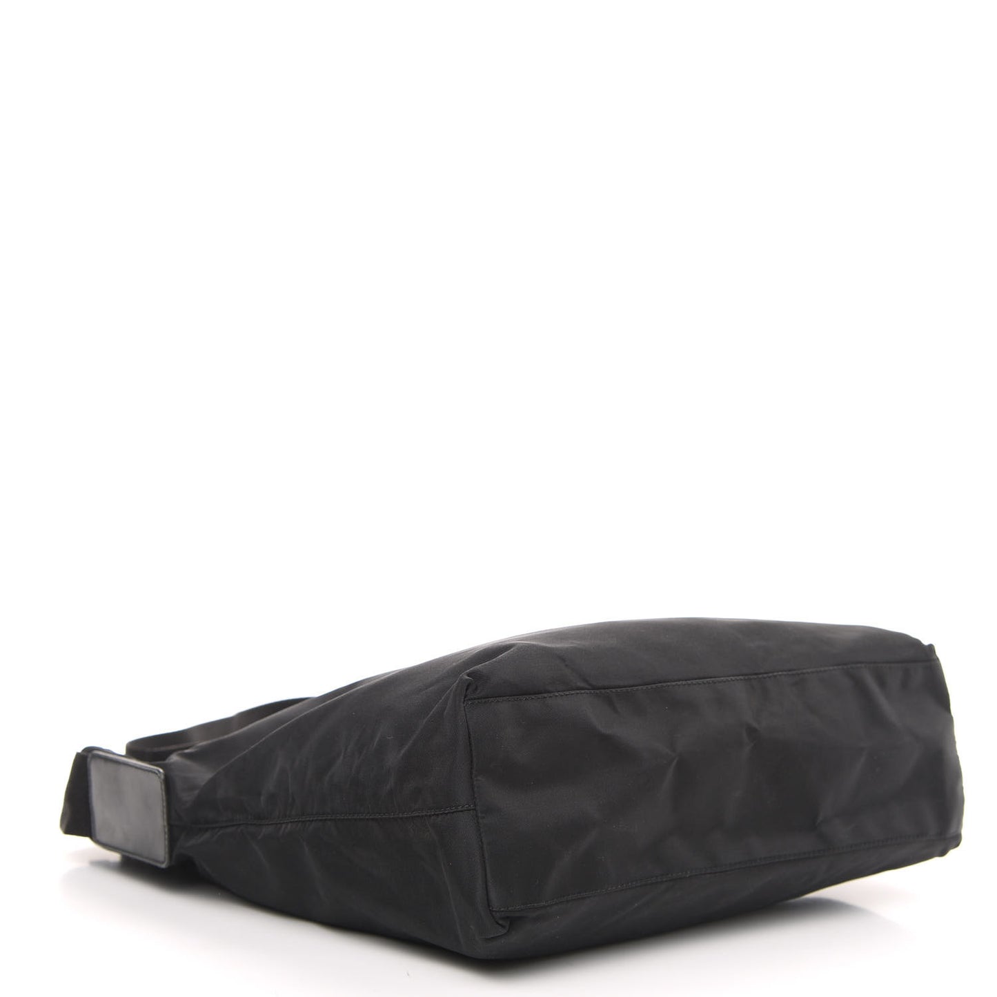 Nylon Flat Messenger Bag Black
