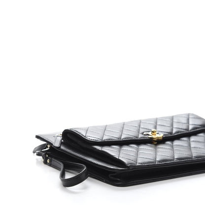 Chanel Lambskin Quilted Wristlet Clutch Black 10 of 11