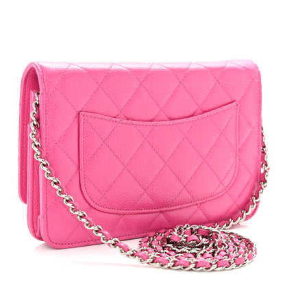 Chanel Caviar Quilted Wallet on Chain WOC Fuchsia 3 of 10