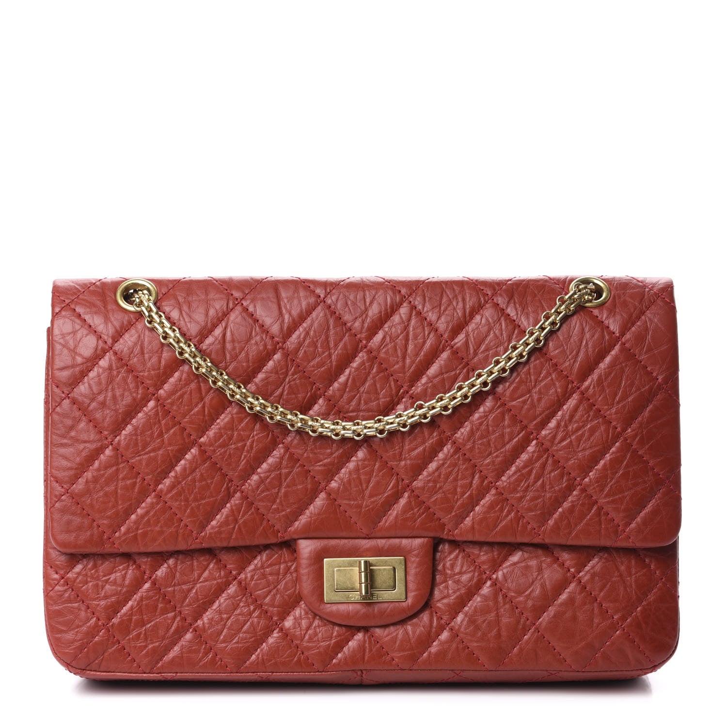 Chanel Aged Calfskin Quilted 2.55 Reissue 227 Flap Red 1 of 11