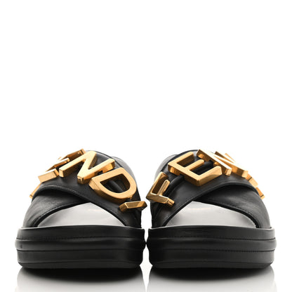 Fendi Vitello Womens Fendigraphy Slide Sandals 36.5 Black 2 of 9