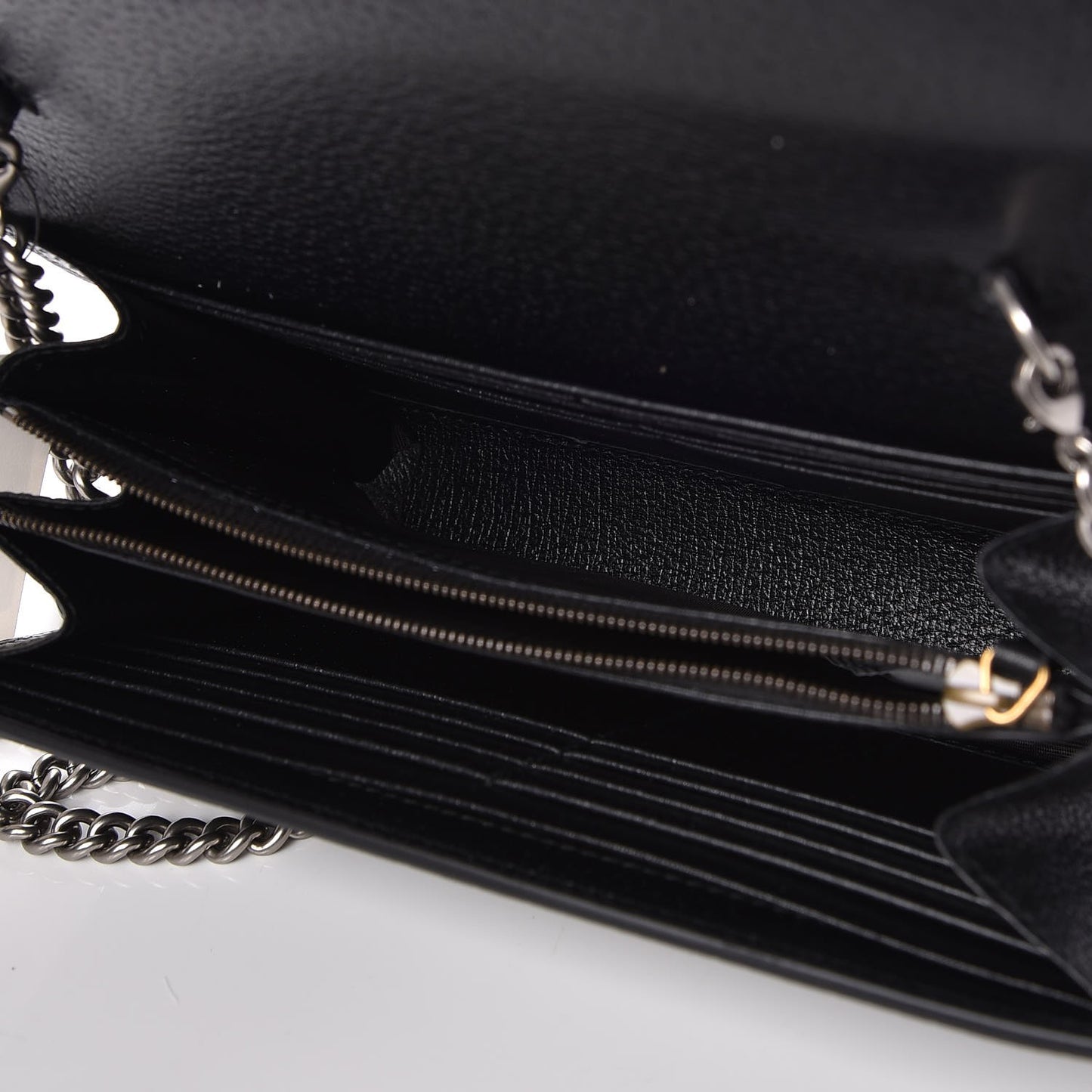 Calfskin Web Mini Dionysus Chain Wallet Black