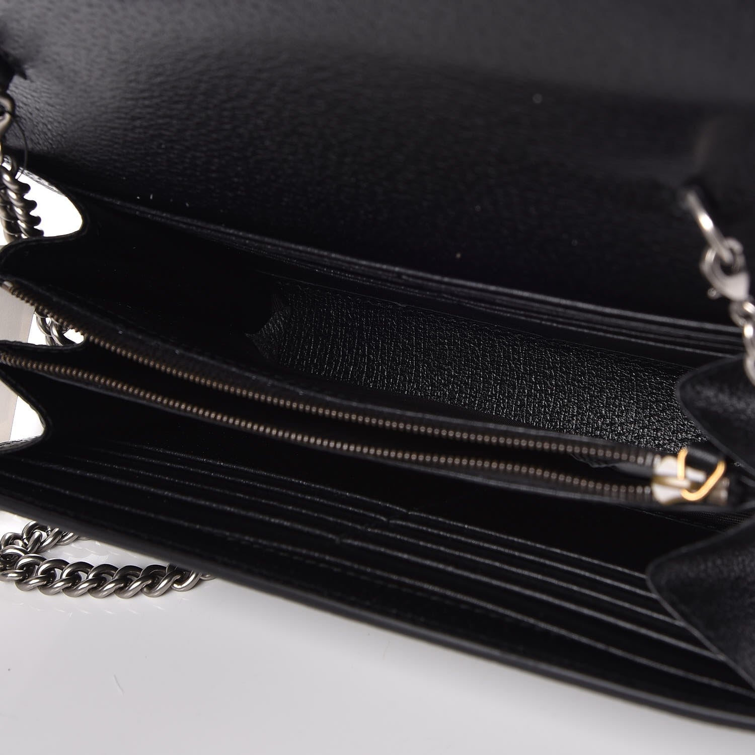 Gucci Calfskin Web Mini Dionysus Chain Wallet Black 5 of 8