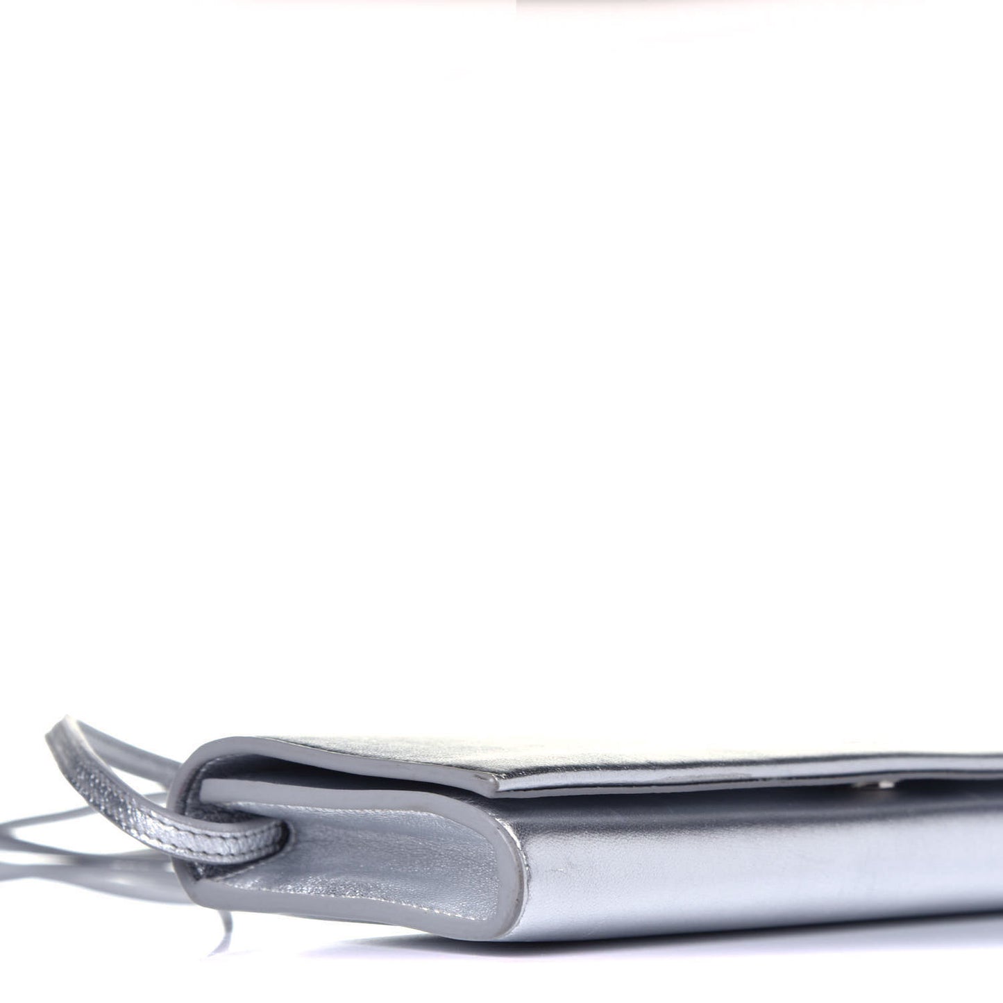 Metallic Nappa Silk Fetiche Clutch Argento